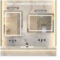 Sanitemodar LED bathroom mirror 70x90cm, illuminated, anti-fog, wall mirror with touch switch, modern design for your bathroom.