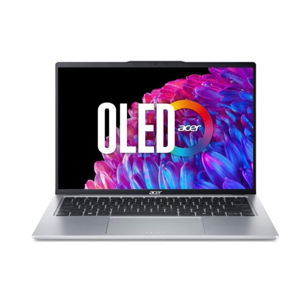 Acer Swift Go 14 SFG14-72-52GX Ultrabook, 14" 2.8K OLED, 16GB RAM, 521GB, 1440p Kamera, HDMI 2.1, Win 11, Intel Core Ultra 5, Silber.