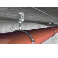 Fischer pipe clamp FRS, 3" M8/M10 A4, pipe clamp, stainless steel, 25 pieces, for secure pipe fastening.