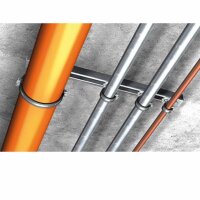 Fischer pipe clamp FRS, 3" M8/M10 A4, pipe clamp, stainless steel, 25 pieces, for secure pipe fastening.