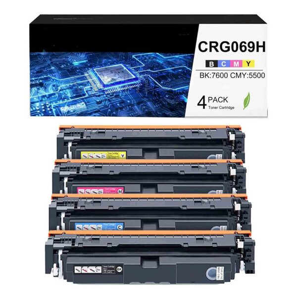 069H CRG-069H toner cartridge, compatible for Canon i-SENSYS, BK: 7600, CMY: 5500 pages, 4 pieces