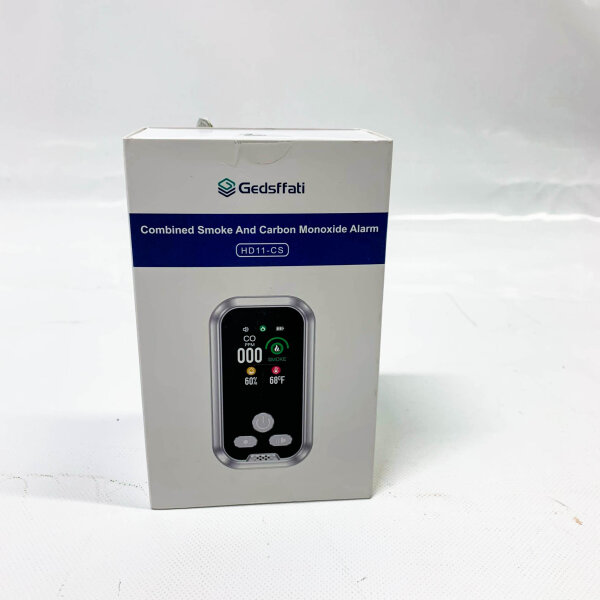 Gedsffati HD11-CS, combined smoke and CO detector, plug-in model, reliable, compact, ideal for home.