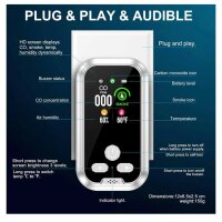 Gedsffati HD11-CS, Kombinierter Rauch- und CO-Melder, Steckermodell, zuverlässig, kompakt, ideal für Zuhause.