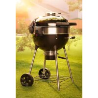 Napoleon PRO22, Holzkohle-Kugelgrill, schwarz, porzellanemaillierter Deckel, verchromtes Grillrost, robust und langlebig.