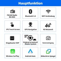 DAB+ DVR Android Autoradio 8.8" für AUDI A6 C6 MMI 3G (10-12) mit CarPlay, GPS Navi, DSP, moderne Funktionen.