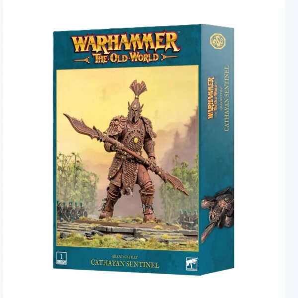 Warhammer The Old World - Cathayan Guardian, miniature, detailed representation, strategic game, high-quality workmanship.
