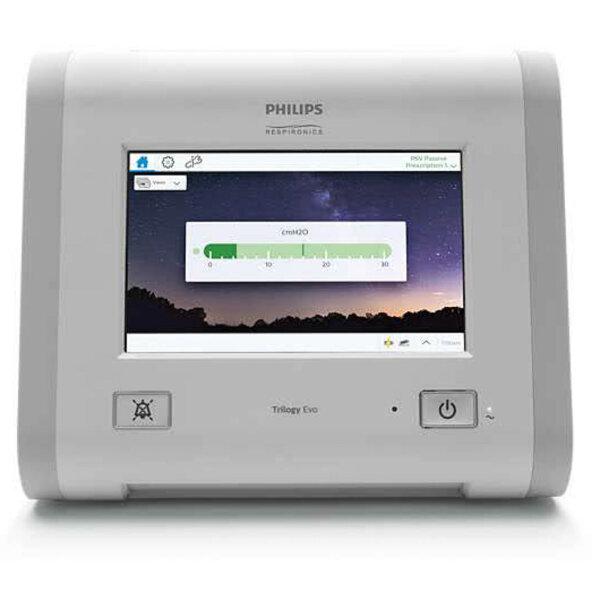Philips Respironics Trilogy Evo, Beatmungsgerät, 50/60 Hz, 100-240 V, vielseitig, tragbar, für invasive und nicht-invasive Beatmung.