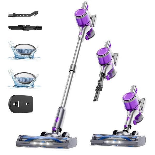 NANANI cordless vacuum cleaner, 35KPA, wireless, 45 min runtime, LED lighting, HEPA filter, ideal for pet hair, carpets, hard floors.