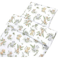 TupTam childrens bed linen set 2-piece, safari lion brown green, duvet cover 135x100 cm, pillowcase 40x60 cm, for boys and girls.