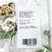 TupTam childrens bed linen set 2-piece, safari lion brown green, duvet cover 135x100 cm, pillowcase 40x60 cm, for boys and girls.