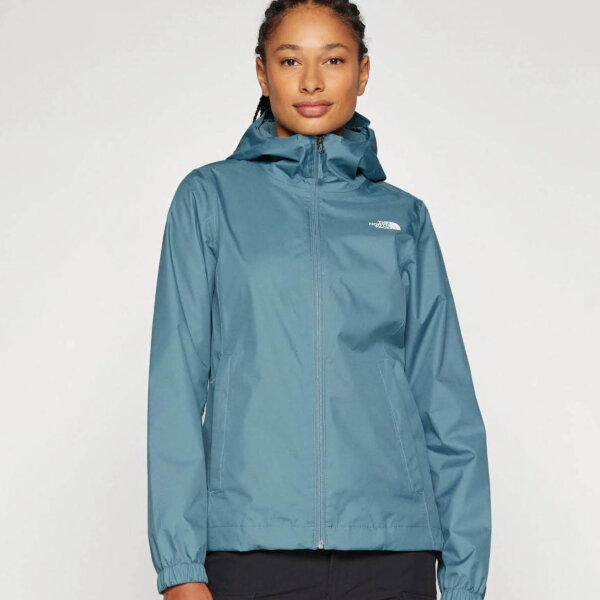 The North Face QUEST JACKET, rain jacket, water-repellent, size M, blue, ideal for outdoor activities.