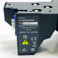 Olympus microscope U-D6BDREMC, motorized six-fold BD objective turret, DIC-capable, precise slide mechanism.