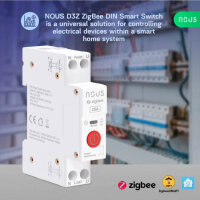 NOUS Zigbee DIN rail module 25A, consumption measurement, smart energy management, easy integration into smart home.