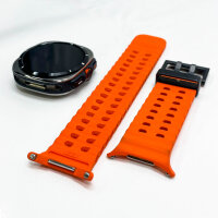 Samsung Galaxy Watch Ultra, 47 mm, Smartwatch, 1.5" AMOLED, 480x480, 4G, GPS, WLAN, silber, orange Band.