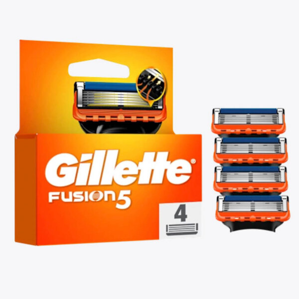 Gillette Fusion5 razor blades, 4 pieces, precise shave, 5 blades, Flexball technology, skin protection.