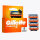 Gillette Fusion5 razor blades, 4 pieces, precise shave, 5 blades, Flexball technology, skin protection.