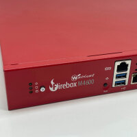 WatchGuard Firebox M4600, high-availability device, 8x 1 GbE RJ45, 2x expansion slots, powerful network security.