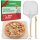 Stokefire Premium Pizzastein 38x30x1,5 cm & Pizzaschieber 87x30,45 cm | Ideal für Backofen & Gasgrill, perfekter Pizza Genuss.