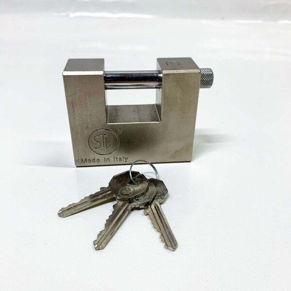 Serrature security padlock 84x69mm, 3 keys, robust, ideal for high security, weatherproof, versatile.