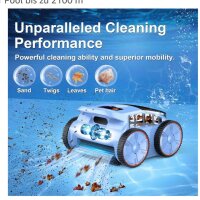 SEAUTO SAT 20, Kabelloser Poolstaubsauger, vollständige Abdeckung, 18.000 Saugkraft, Blau