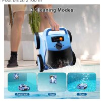 SEAUTO SAT 20, Kabelloser Poolstaubsauger, vollständige Abdeckung, 18.000 Saugkraft, Blau