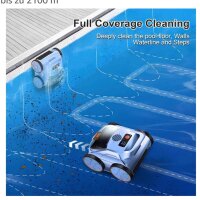 SEAUTO SAT 20, Kabelloser Poolstaubsauger, vollständige Abdeckung, 18.000 Saugkraft, Blau