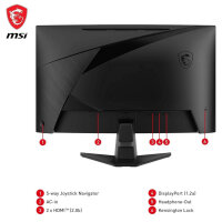 MSI MAG 27C6X, Curved Monitor, 27 inch, 165Hz, 1ms response time, FreeSync, Full HD, HDR, slim design.