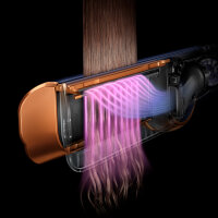 Luftstrom-Haarglätter, Nachtblau/Kupfer – trocknet und glättet das Haar gleichzeitig für ein glattes, glänzendes Finish