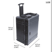 PEL 1630, Long case, transport case, IP67 waterproof, 148L volume, telescopic handle, without foam.