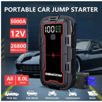 Bsmoom 12V Starthilfe 6000A – Powerbank mit LED, LCD, für Benzin & 10.0L Diesel, kompakt und leistungsstark.