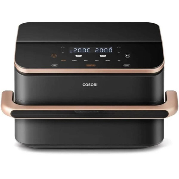COSORI Dual Basket, 10L, Heißluftfritteuse, WiFi-fähig, 2 Körbe, vielseitig, inkl. Silikonzange, gesundes Frittieren.