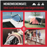 MAGMA Bungee-Seil 8mm, 50m, elastisches Gummiseil für Schwimmbadabdeckungen, Angeln, Segeln, Camping, blau.