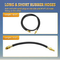 TU-21 Zylinder Leck Tester, Kfz-Kit, Kompressionstester, Doppelmanometer, 0-100PSI, Druckprüfung & Leckrate Test.