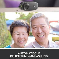 Logitech C310, Webcam, HD 720p, 60° Sichtfeld, fester Fokus, USB, Rauschunterdrückung, ideal für Skype & Co., Schwarz.