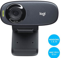 Logitech C310, Webcam, HD 720p, 60° Sichtfeld, fester Fokus, USB, Rauschunterdrückung, ideal für Skype & Co., Schwarz.