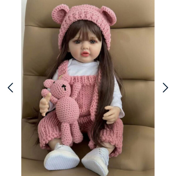 Reborn doll HYAMZ101529, realistic baby doll, handmade, soft, for collectors, 22 inches, lifelike, including accessories.