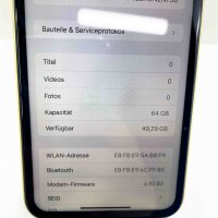 Apple iPhone 11, 64GB, Gelb, Akku 87%, Apple Garantie: Abgelaufen, inkl. OVP, & Zubheör