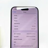 Apple iPhone 15 Pro Max, 256GB, Weiß, Akku 100%, (1 Zyklen), Apple Garantie: Abgelaufen, Ohne Zubehör