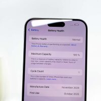 Apple iPhone 15 Pro Max, 256GB, Weiß, Akku 100%, (1 Zyklen), Apple Garantie: Abgelaufen, Ohne Zubehör