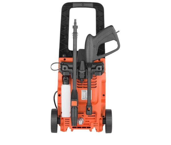 BLACK+DECKER BXPW1400E Hochdruckreiniger, 1400 W, 110 bar, 390 l/h, kompakt, leistungsstark, ideal für Reinigung.