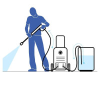 BLACK+DECKER BXPW1400E High-pressure cleaner, 1400 W, 110 bar, 390 l/h, compact, powerful, ideal for cleaning.