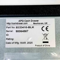 APG ECD410, Elektronische Kassenschublade, kompakt, robuste Bauweise, schnelle Öffnung, ideal für Einzelhandel.