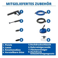 AR Blue Clean e-2DUALSPEED D High-pressure cleaner, 2200 W, 160 bar, 460 l/h, Dual Speed ​​System, pipe cleaning probe, patio cleaner.