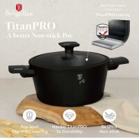 Berlinger Haus BH-8197, 10-piece cookware set, matte black, titanium surface, durable and elegant design.