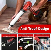 LAIWOO Cordless Cartridge Gun, 20V, Electric Cartridge Gun, LED, Ideal for Sealing and Filling (Battery not included)