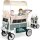 WonderFold VW2, KinderVan, 2 seater, foldable stroller, VW bumper, working headlights, all-terrain XL wheels, Sage Green.