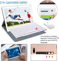 4G Tablet 10 Zoll, 2 in 1, Android 10.0, 4 GB RAM, 64 GB ROM, 8000 mAh, Quad-Core, Dual SIM, WiFi, Bluetooth, GPS, Typ C, Rosa.