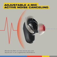 Skullcandy Method 360 ANC, Bluetooth Kopfhörer, Premium Noise Cancelling, 40h Akku, schweiß- und wasserresistent, Schwarz.