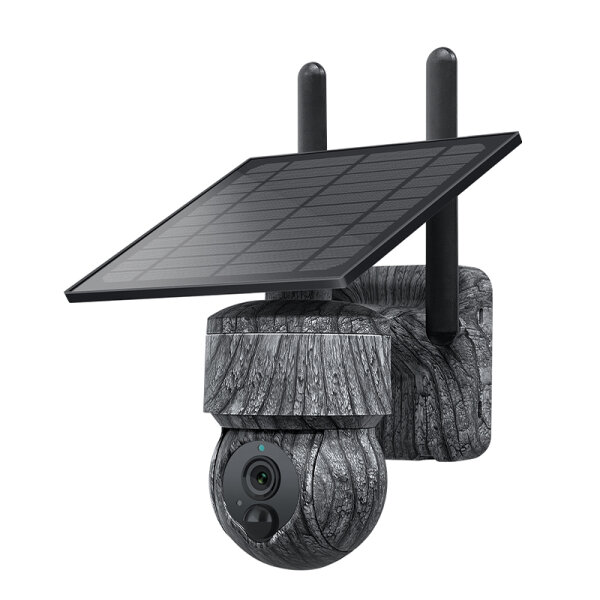 Q51 4G Solar Camera, 3MP Mini-CCTV, Night Vision, PTZ, Grey Color, Ideal for Agricultural Surveillance.