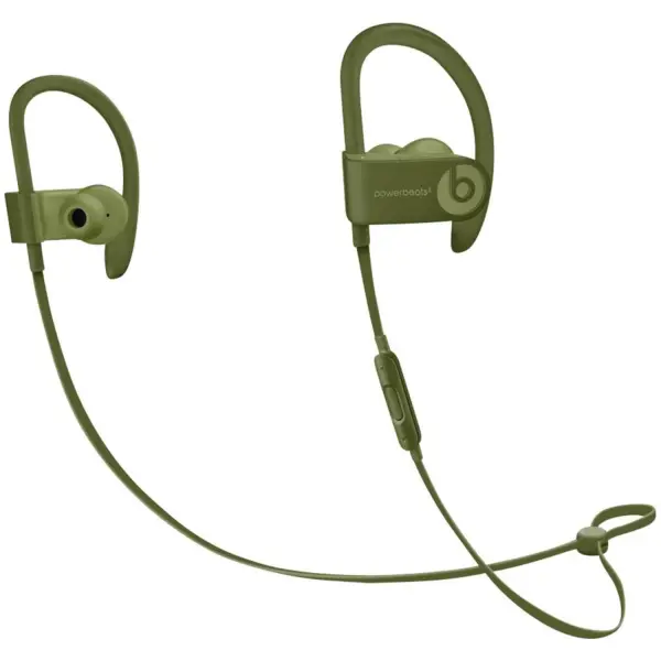 Beats Powerbeats3, wireless Bluetooth headphones, lawn green, sporty, sweat-resistant, long battery, optimal fit.